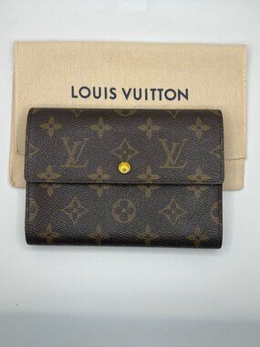 Vintage LV Louis Vuitton Monogram Porte-Tresor Etui Papier Wallet